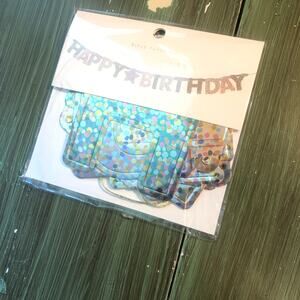 Rifle Paper NEW Happy Birthday Banner Metallic Confetti Pattern
